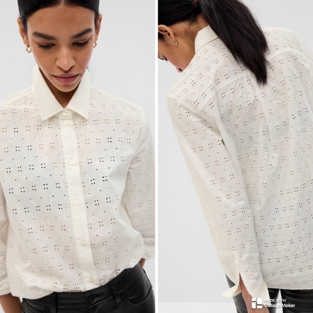 Gap cotton eyelet shirt